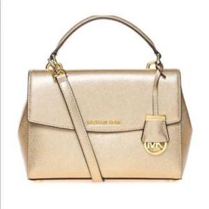 Michael Kors Ava Pale Gold Satchel Crossbody